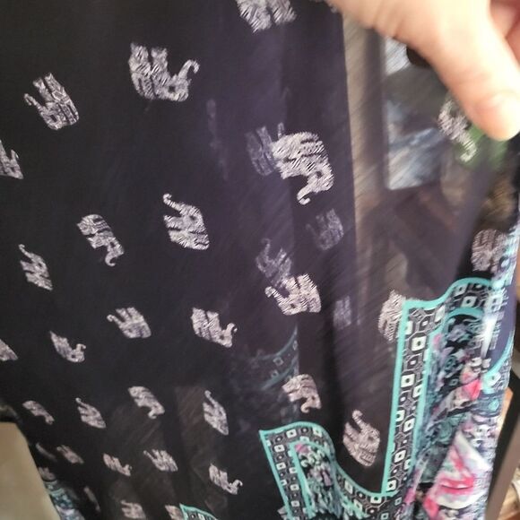 Navy Cardigan bathing suit coverup- L/XL - Picture 2 of 8